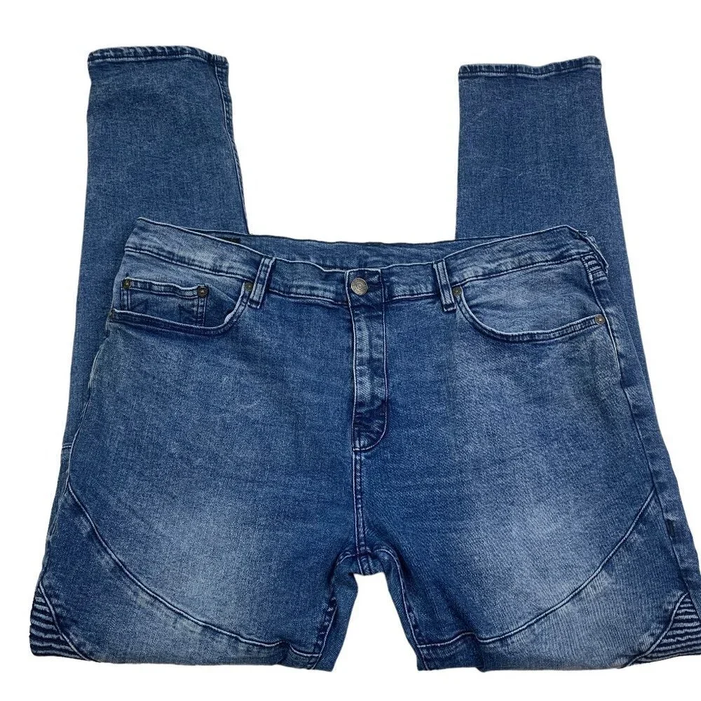 True Religion Rocco Relaxed Skinny Moto Jeans Men's Size 42
